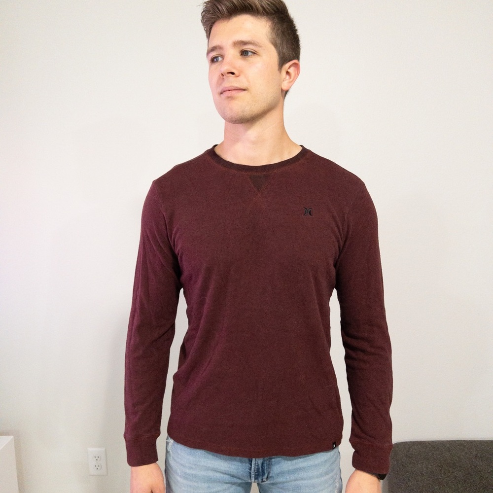 Men’s Hurley by Buckle Long Sleeve Thermal Top in Maroon